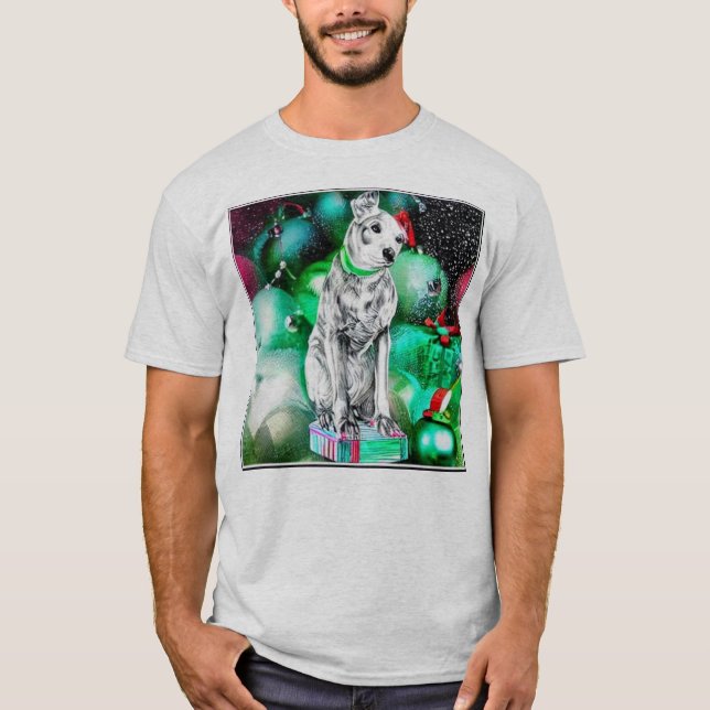 Nipper, The RCA Dog Christmas T-Shirt (Vorderseite)