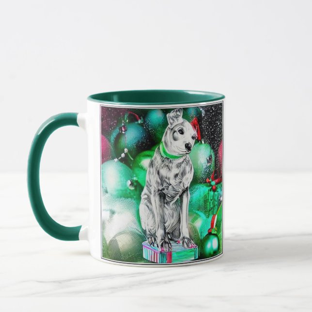 Nipper, The RCA Hund Weihnachten Tasse (Links)