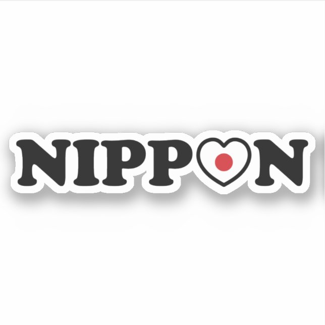Nippon Liebe Herzenflagge Aufkleber (Vorderseite)