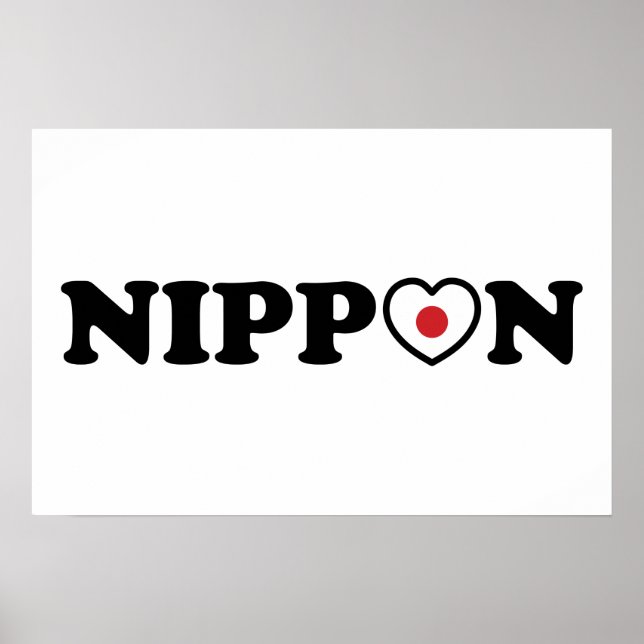 Nippon Love Heart Flag Poster (Vorne)