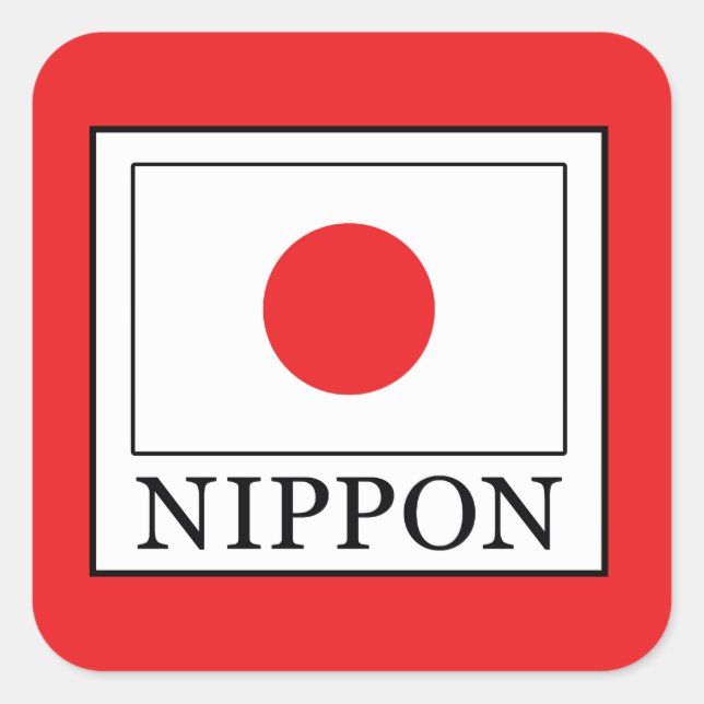 Nippon Quadratischer Aufkleber (Vorderseite)