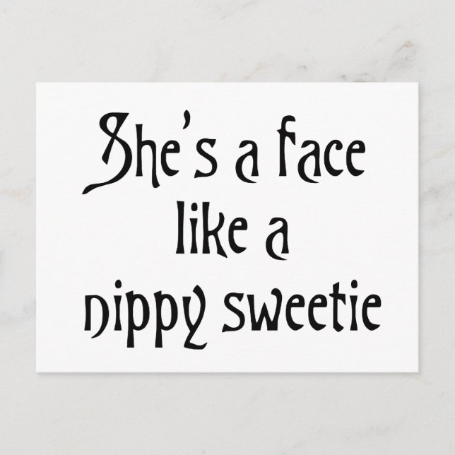Nippy Sweetie Glasgow Spaß Banter Slang Postkarte (Vorderseite)