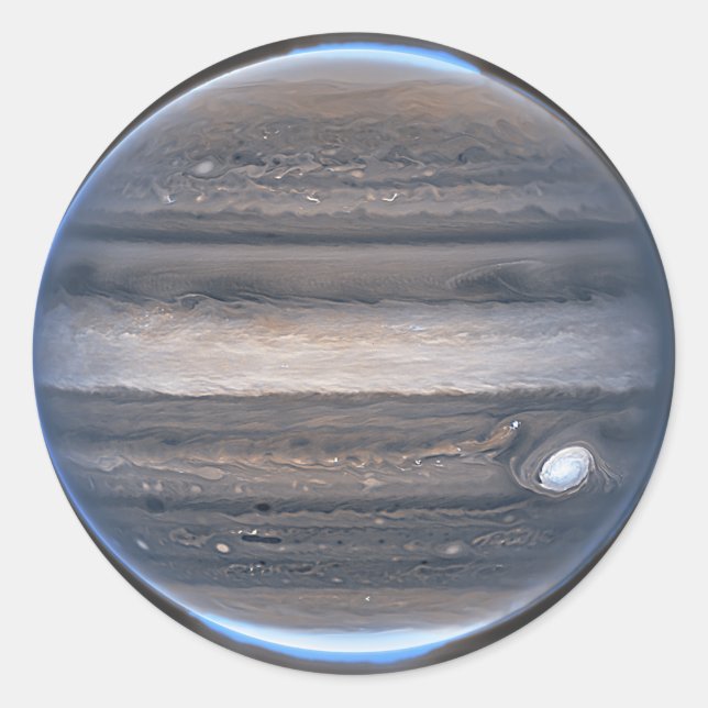 NIRCam View of Jupiter | JWST Runder Aufkleber (Vorderseite)