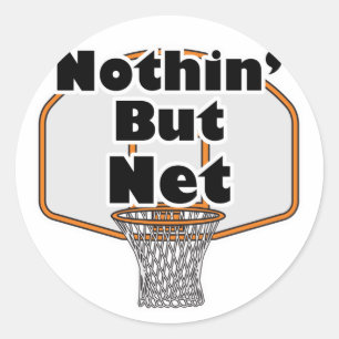 nirgendwo, aber netto Basketballkorb Runder Aufkleber