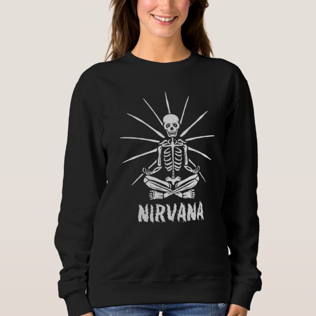 Nirvana-Yoga-Skelett Sweatshirt (Vorderseite)