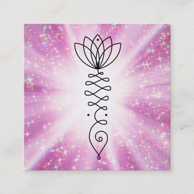*~* Nirwana-Herz-Lotos-Glitzer Rays Yoga Reiki Quadratische Visitenkarte (Vorderseite)