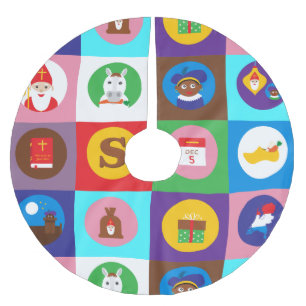 Nischen Zwarte Piet Polyester Weihnachtsbaumdecke