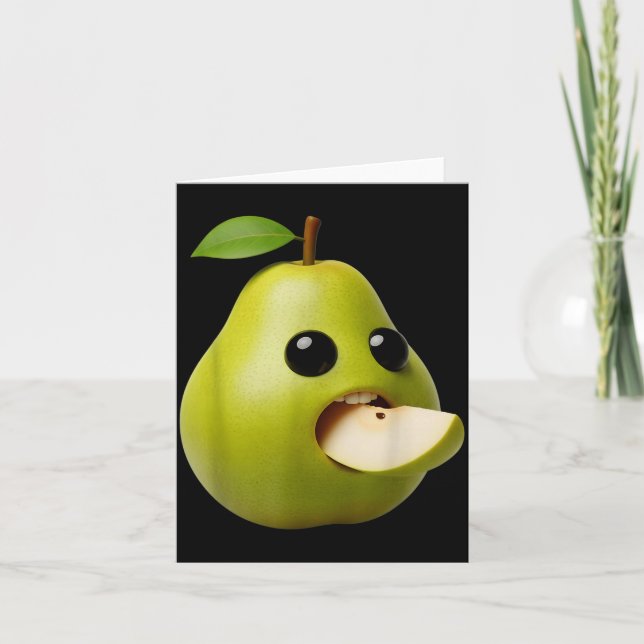 Nischenfrüchte Lustige Birne Meme Brainrot Surreal Karte (Vorderseite)