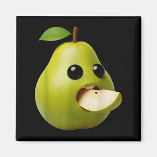 Nischenfrüchte Lustige Birne Meme Brainrot Surreal Magnet