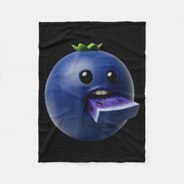 Nischenfrüchte Lustiges Blaubeer-Meme Brainrot Sur Fleecedecke (Vorderseite)