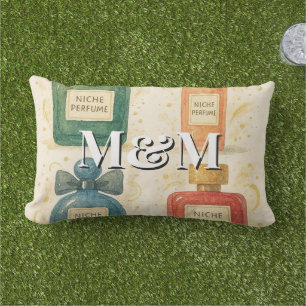 Nischenparfüm-Kollektion, Monogramm Aquarell Kissen Für Draußen