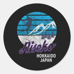 Niseko Hokkaido Island Japan Ski Resort Snowboardi Runder Aufkleber