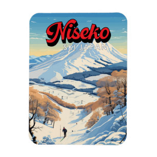 Niseko Hokkaido Japan Winter Travel Art Vintag Magnet