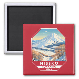 Niseko Hokkaido Japan Winter Travel Art Vintag Magnet