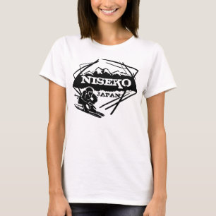 Niseko Japan gelbes Skigo Logo Art Damenkorb T-Shirt