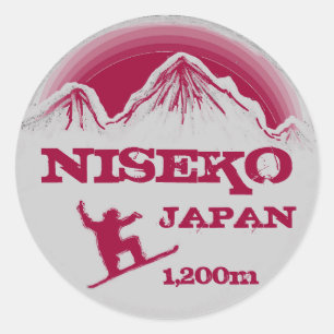 Niseko Japan rosa Snowboard Art Souvenir Aufkleber