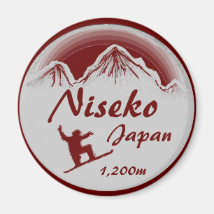 Niseko Japan roter Snowboardkunst-Andenkenmagnet Magnet