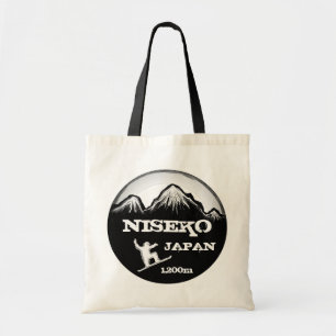 Niseko Japan Schwarz-weiße Snowboard wiederverwend Tragetasche