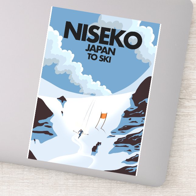 Niseko Japan Ski Print Aufkleber (Detail)