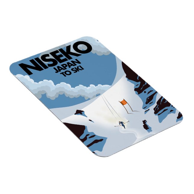 Niseko Japan Ski Print Magnet (Rechte Seite)