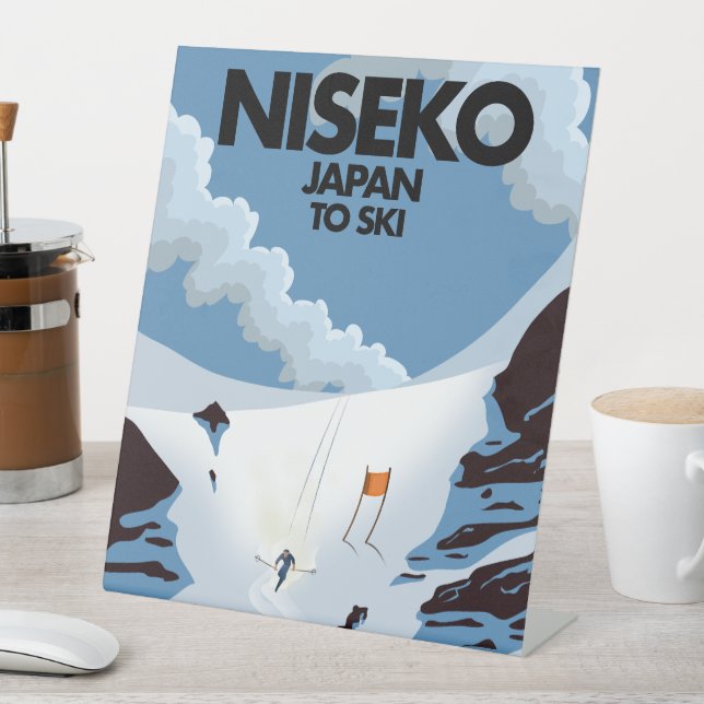 Niseko Japan Ski Print Sockelschild (In Situ)