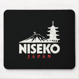 Niseko Japan Ski Resort Retro Skifahren Snowboarde Mousepad