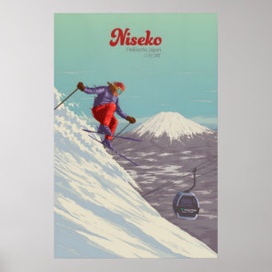Niseko Japan Skigebiet Reiseplakat Poster