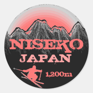 Niseko Japon stickers art ski rose