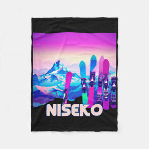 Niseko Ski - Retro 80er Jahre Stil Skifahren und S Fleecedecke