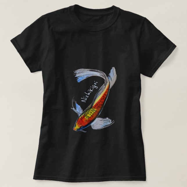 Nishikigoi Wort für Koi japanische Karpfenkunst T-Shirt (Design vorne)