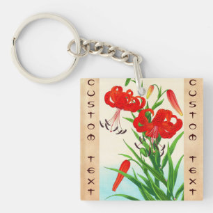 Nishimura Hodo Tiger-Lilienschienbein hanga Blumen Schlüsselanhänger