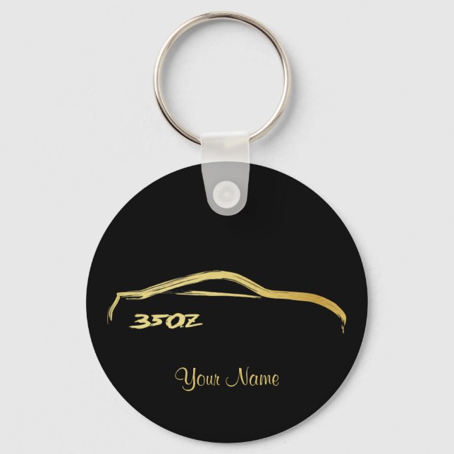 Nissan 350Z Gold-Pinselstrich-Logo Schlüsselanhänger (Vorderseite)