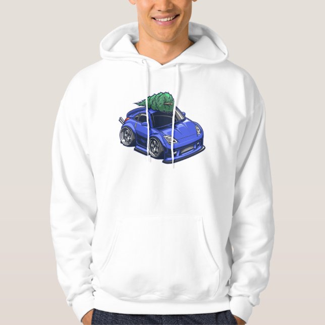 Nissan 350z Weihnachtsbaumgeschenk Hoodie (Vorderseite)