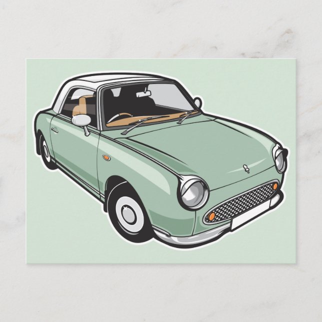 Nissan Figaro Emerald Green Postkarte (Vorderseite)
