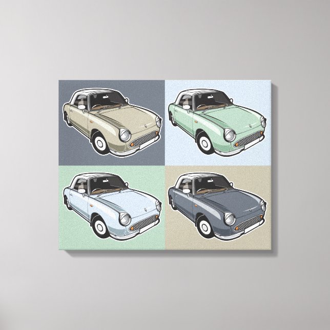 Nissan Figaro in vier Farben Leinwanddruck (Vorderseite)