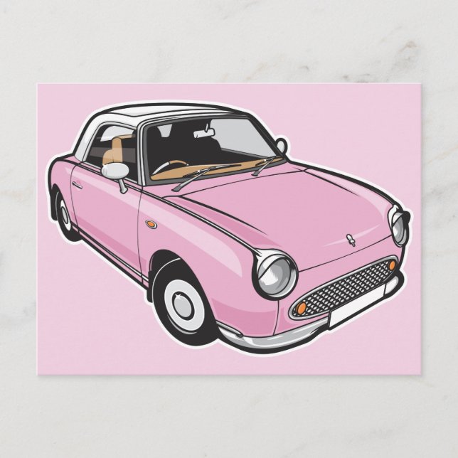 Nissan Figaro Pink Postkarte (Vorderseite)