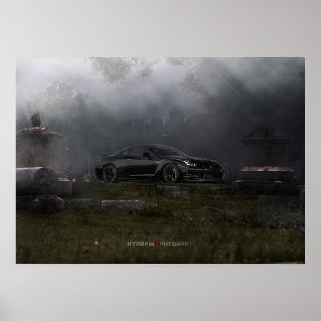 NISSAN GT-R35 1400WHP IN 1800ER GRAVEYARD POSTER (Vorne)