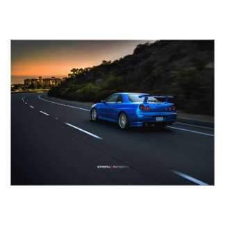 Nissan R34 GT-R Skyline Spec Nur in California Fotodruck