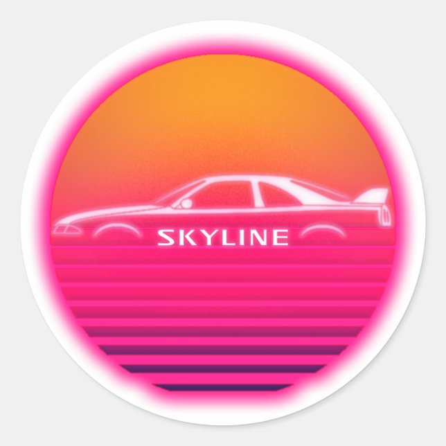 Nissan Skyline Graphic Runder Aufkleber (Vorderseite)