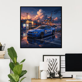 Nissan Skyline GT-R R34 Calsonic Poster