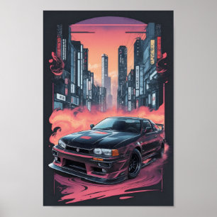 Nissan Skyline r-34 Kunstwerk Poster