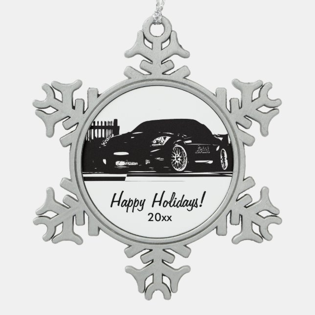 Nissans 350Z - Liebe I mein 350Z Schneeflocken Zinn-Ornament (Vorderseite)