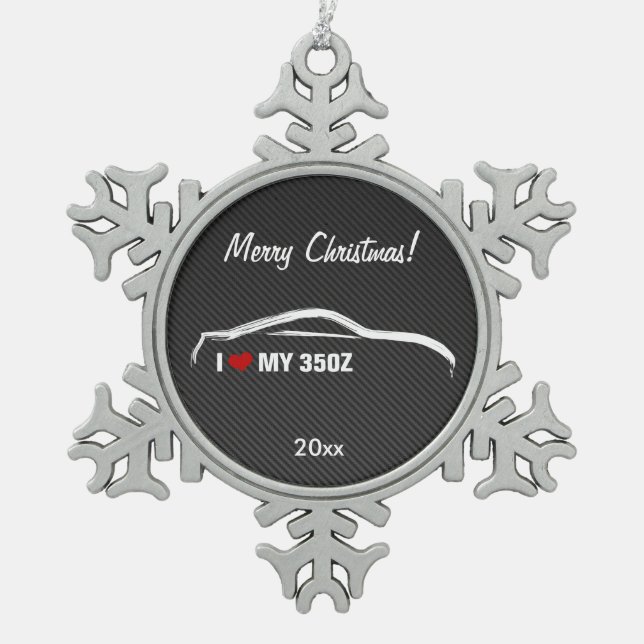 Nissans 350Z - Liebe I mein 350Z Schneeflocken Zinn-Ornament (Vorderseite)