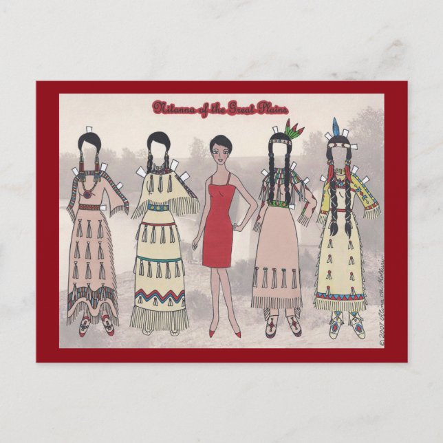 Nitanna of the Great Plains Paper Doll Postcard Postkarte (Vorderseite)