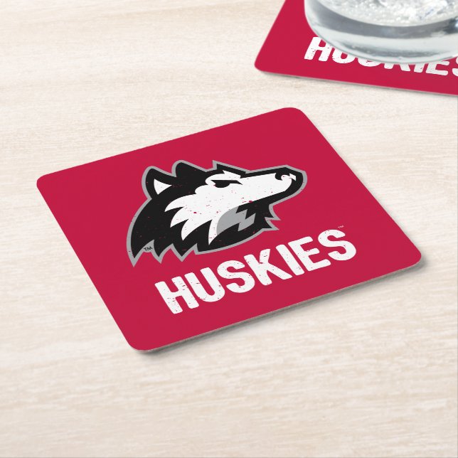 NIU-Huskies gestört Rechteckiger Pappuntersetzer (angewinkelt)