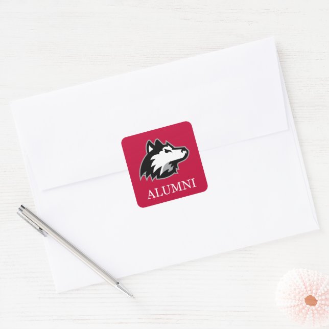 NIU Huskieses Alumni Quadratischer Aufkleber (Umschlag)