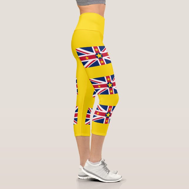 Niue Flag Capri Leggings (Rechts)