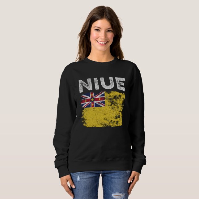 Niue Flag Distressed - Niuean Flag Sweatshirt (Vorne ganz)