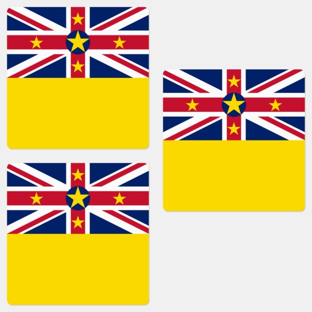 Niue Flag Etiketten (Gruppe)
