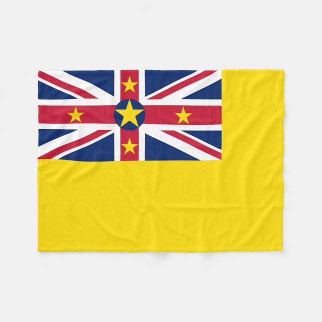 Niue Flag Fleecedecke (Vorderseite (Horizontal))